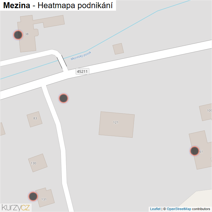 Mapa Mezina - Firmy v obci.