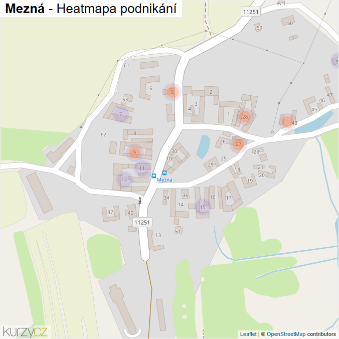Mapa Mezná - Firmy v části obce.