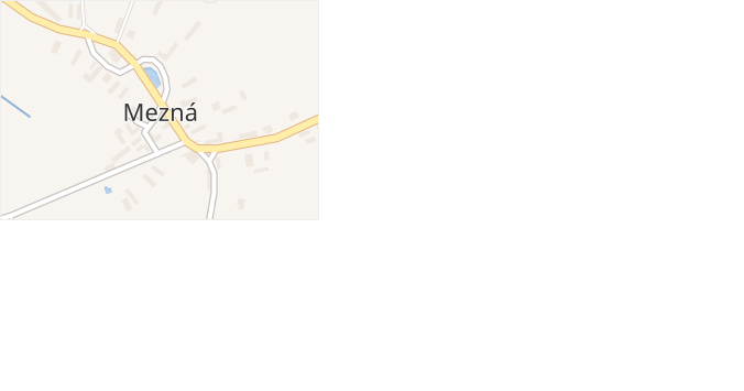 Mezná v obci Mezná - mapa části obce