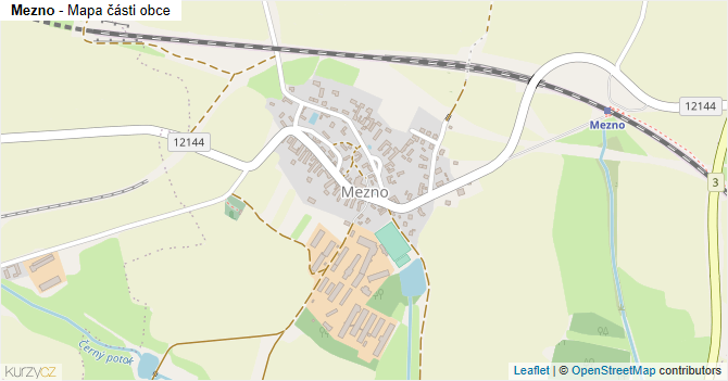 Mezno - mapa části obce
