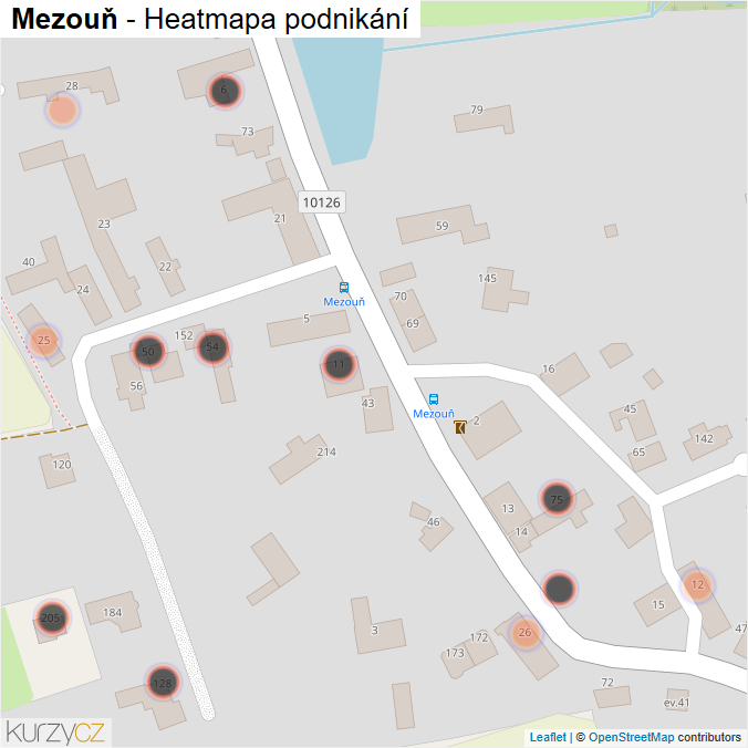 Mapa Mezouň - Firmy v obci.