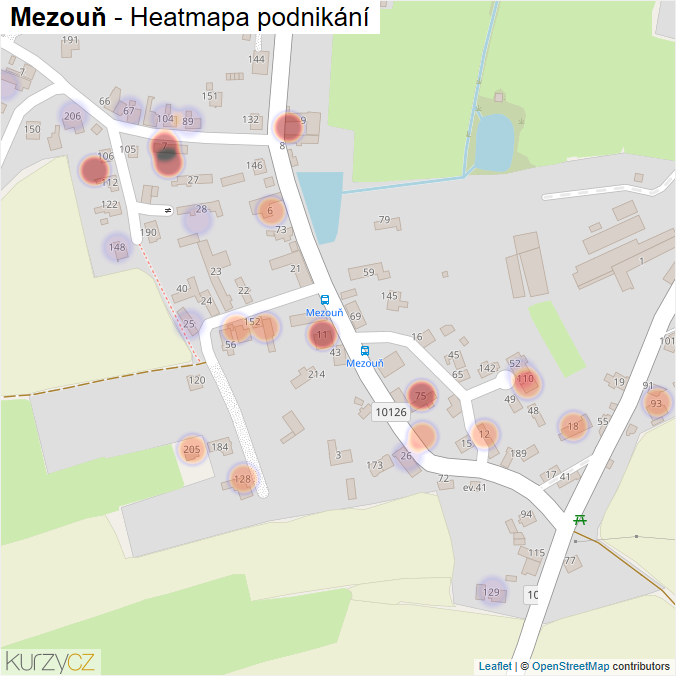 Mapa Mezouň - Firmy v části obce.