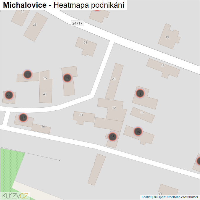 Mapa Michalovice - Firmy v obci.