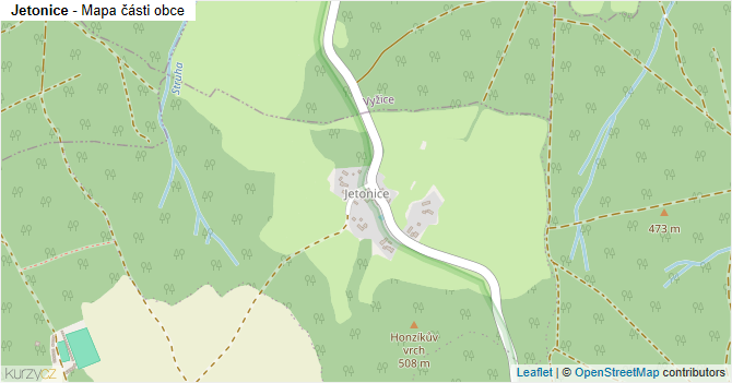 Jetonice - mapa části obce