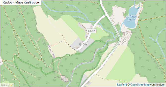 Rudov - mapa části obce