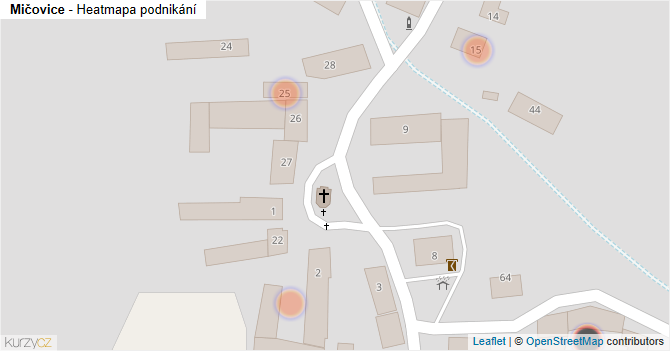 Mičovice - mapa podnikání
