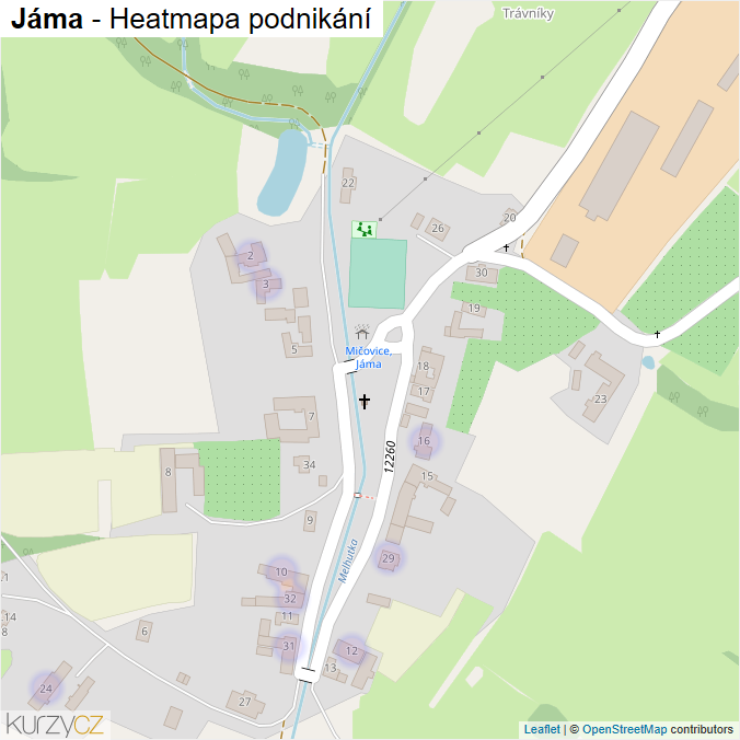Mapa Jáma - Firmy v části obce.