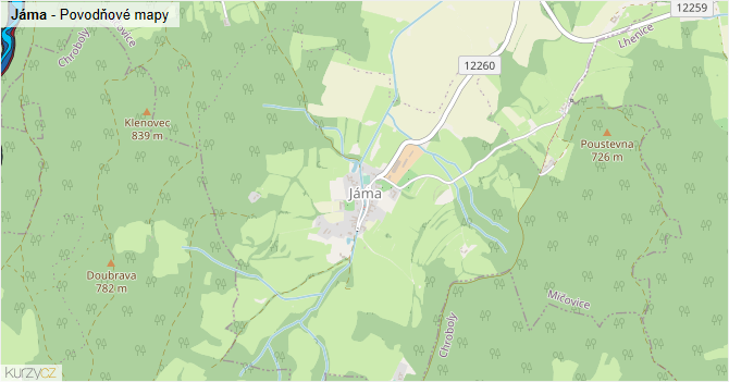 Jáma - záplavové mapy stoleté vody