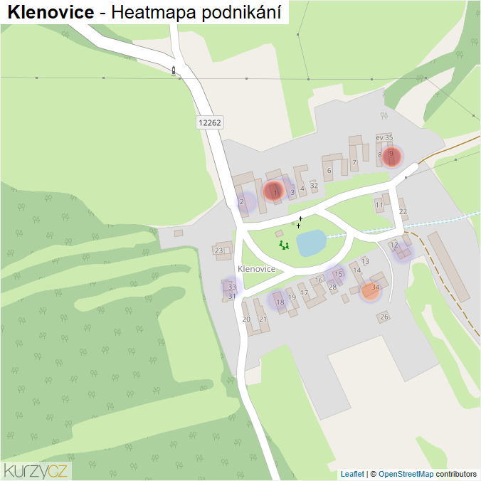 Mapa Klenovice - Firmy v části obce.