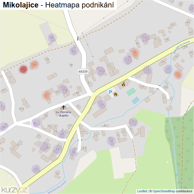 Mapa Mikolajice - Firmy v části obce.