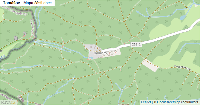 Tomášov - mapa části obce