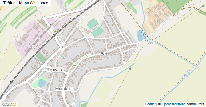 Těšice - mapa části obce