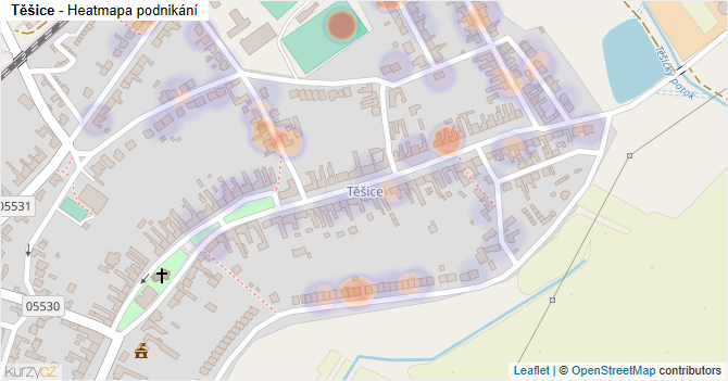 Těšice - mapa podnikání