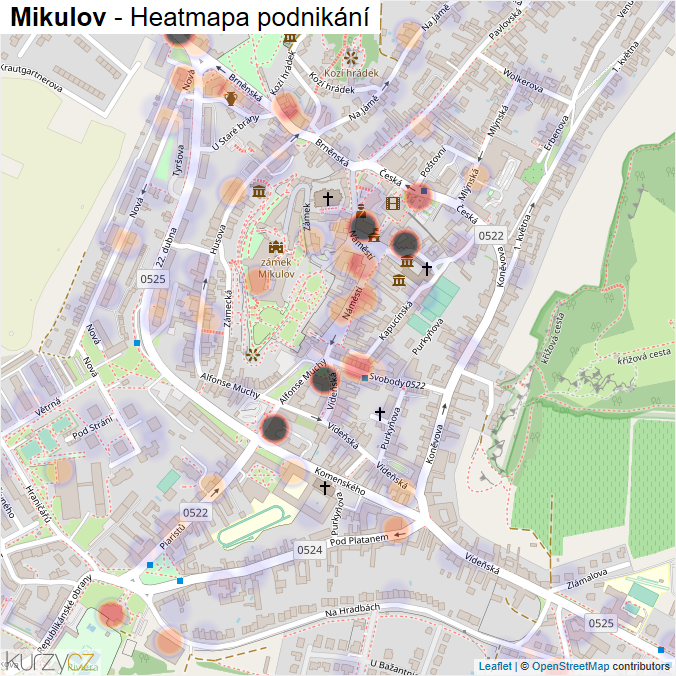 Mapa Mikulov - Firmy v obci.