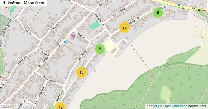 1. května - mapa firem