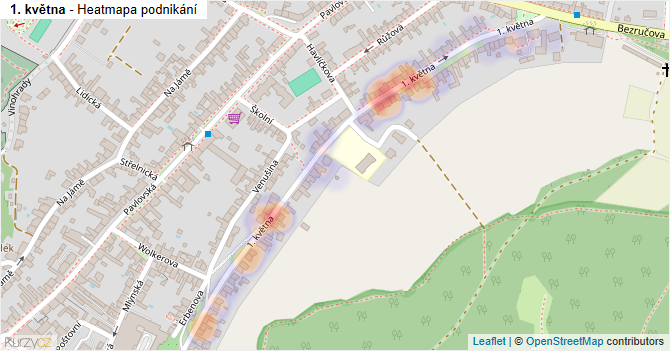 1. května - mapa podnikání