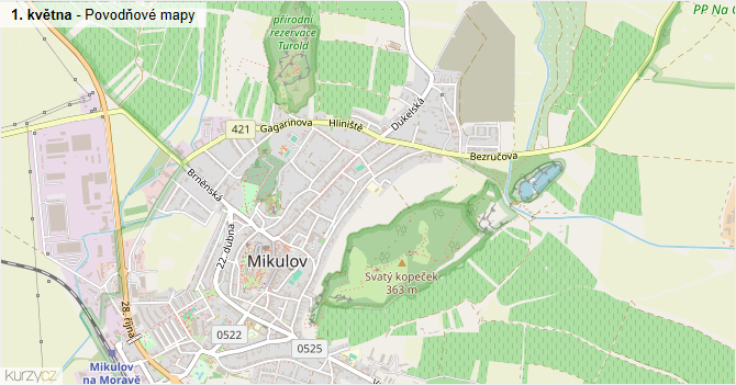 1. května - záplavové mapy stoleté vody