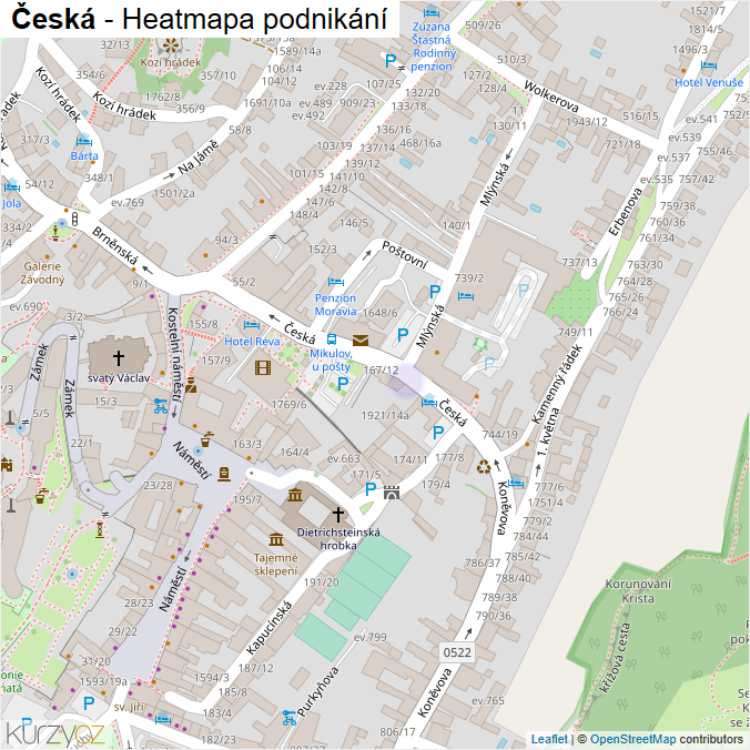 Mapa Česká - Firmy v ulici.