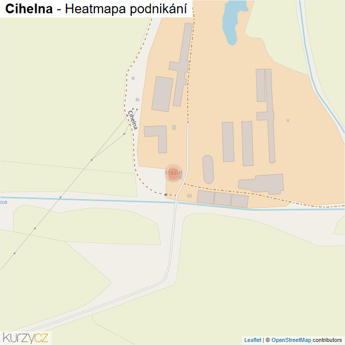 Mapa Cihelna - Firmy v ulici.