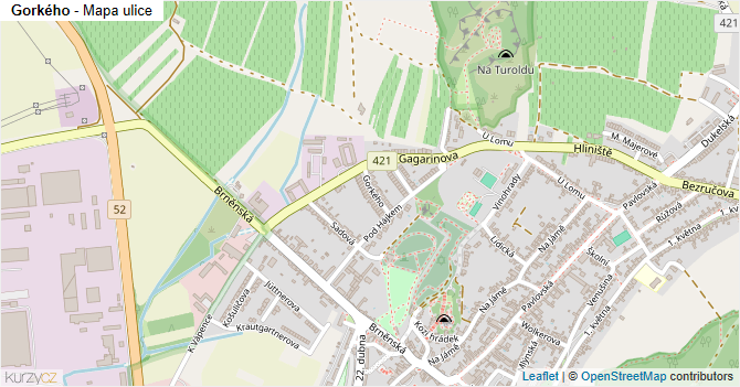 Gorkého - mapa ulice