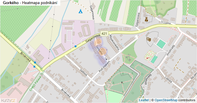 Gorkého - mapa podnikání