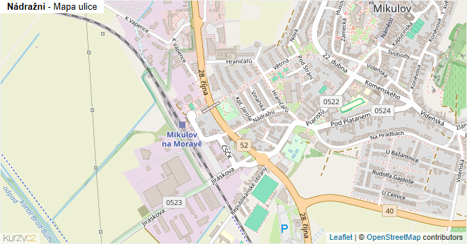 Nádražní - mapa ulice