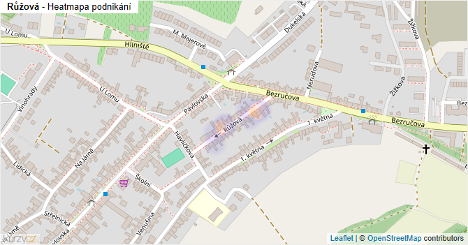 Růžová - mapa podnikání