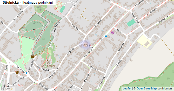 Střelnická - mapa podnikání