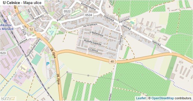 U Celnice - mapa ulice
