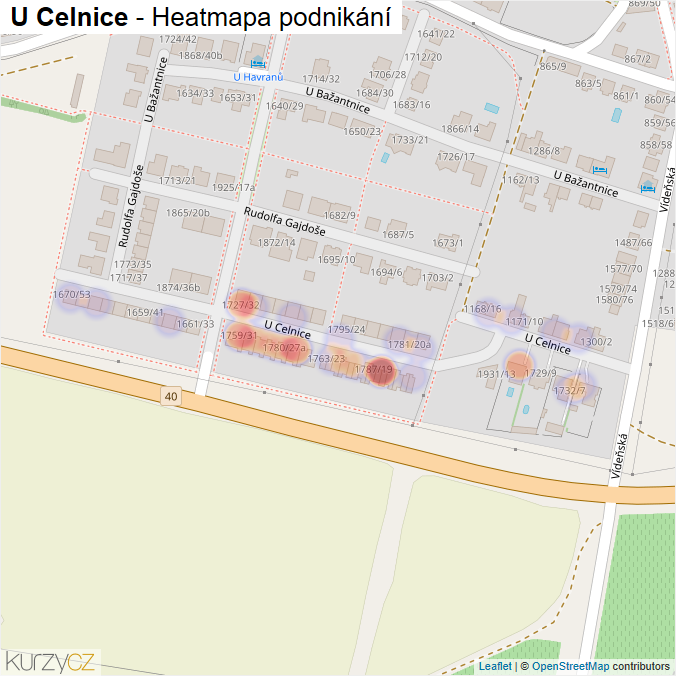 Mapa U Celnice - Firmy v ulici.