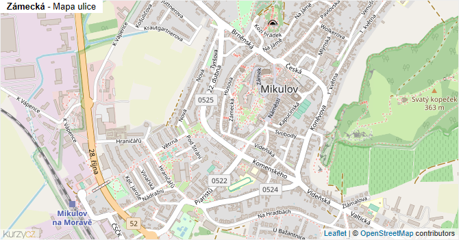 Zámecká - mapa ulice