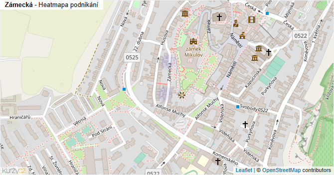 Zámecká - mapa podnikání