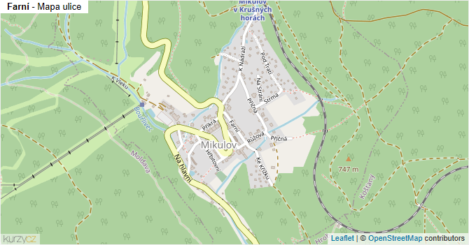 Farní - mapa ulice