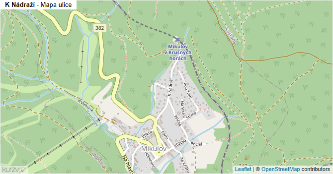 K Nádraží - mapa ulice