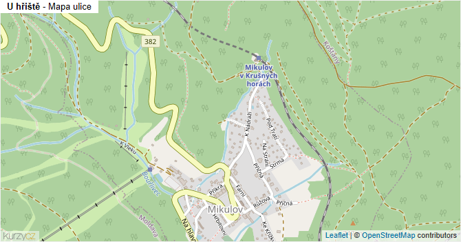 U hřiště - mapa ulice