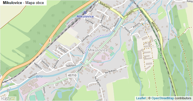 Mikulovice - mapa obce