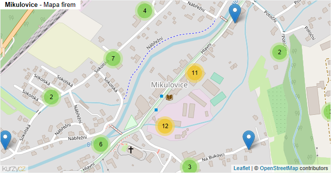 Mikulovice - mapa firem