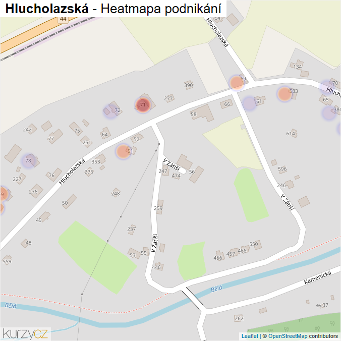 Mapa Hlucholazská - Firmy v ulici.