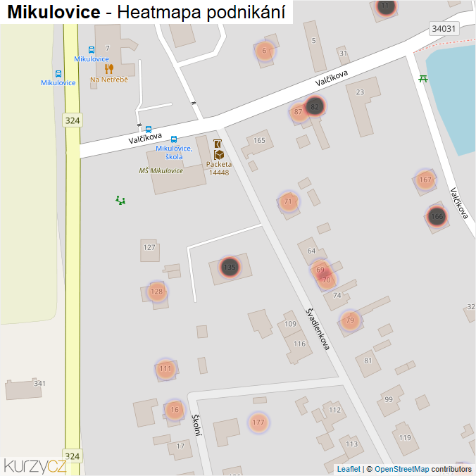 Mapa Mikulovice - Firmy v obci.