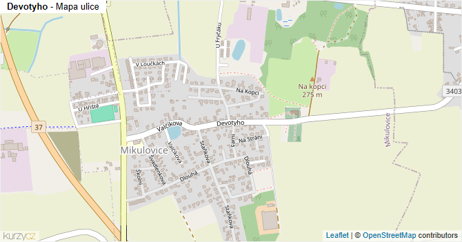 Devotyho - mapa ulice