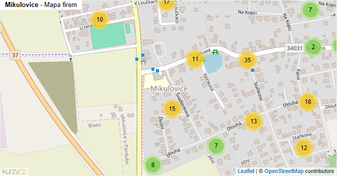 Mikulovice - mapa firem