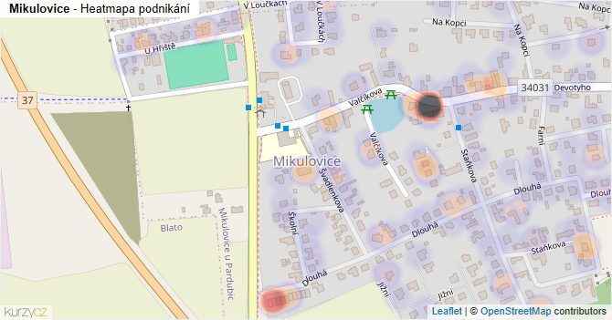 Mikulovice - mapa podnikání