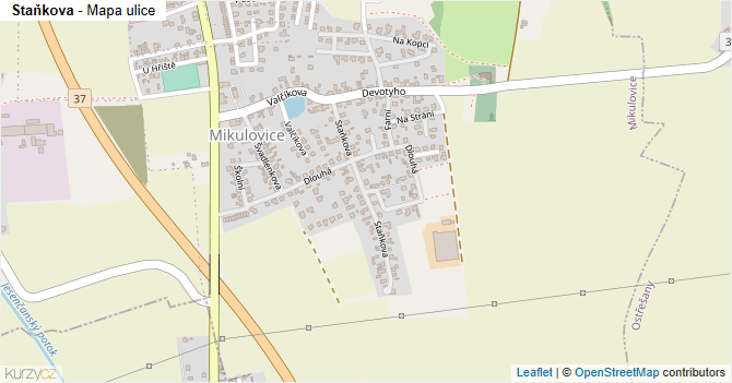 Staňkova - mapa ulice