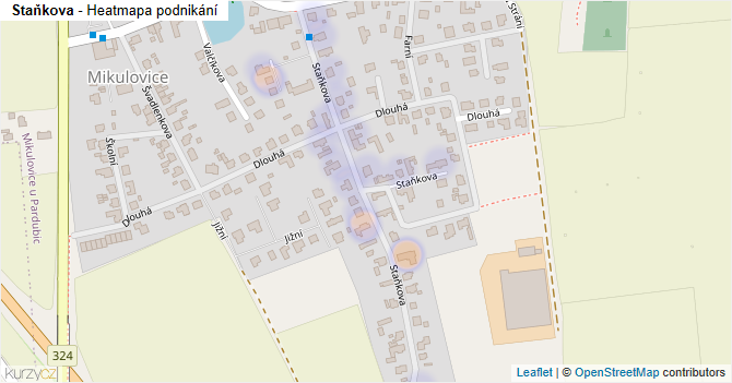 Staňkova - mapa podnikání