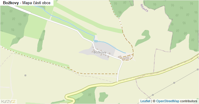 Božkovy - mapa části obce