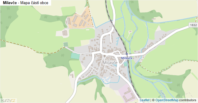 Milavče - mapa části obce