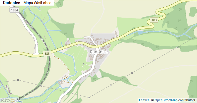 Radonice - mapa části obce