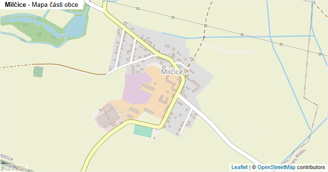 Milčice - mapa části obce