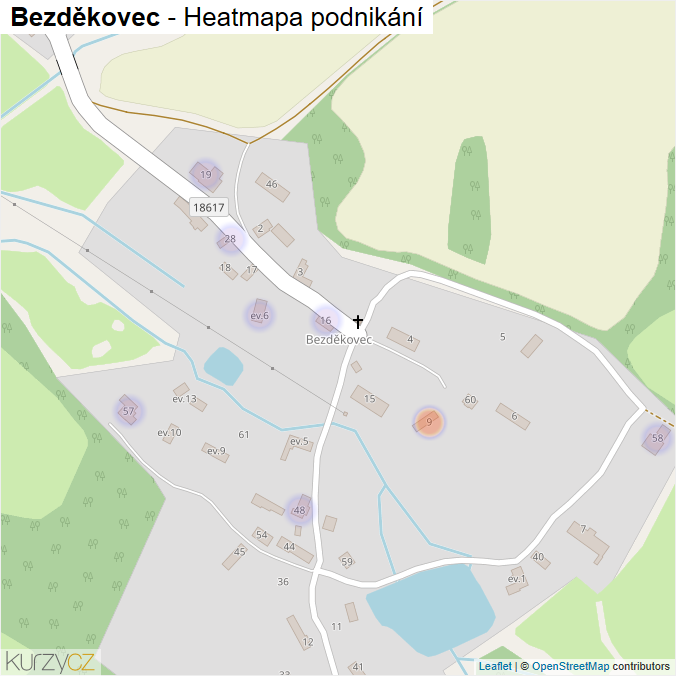 Mapa Bezděkovec - Firmy v části obce.
