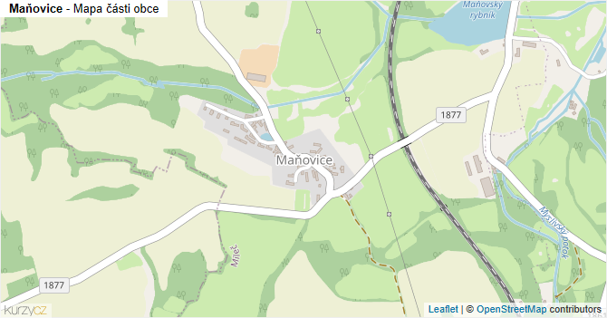 Maňovice - mapa části obce